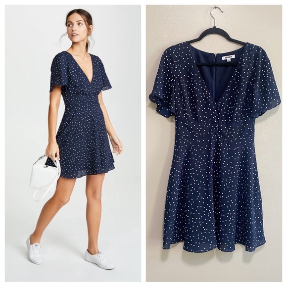 BB Dakota Dresses & Skirts - BB Dakota La La Land Polka Dot A-Line Dress Size 4
